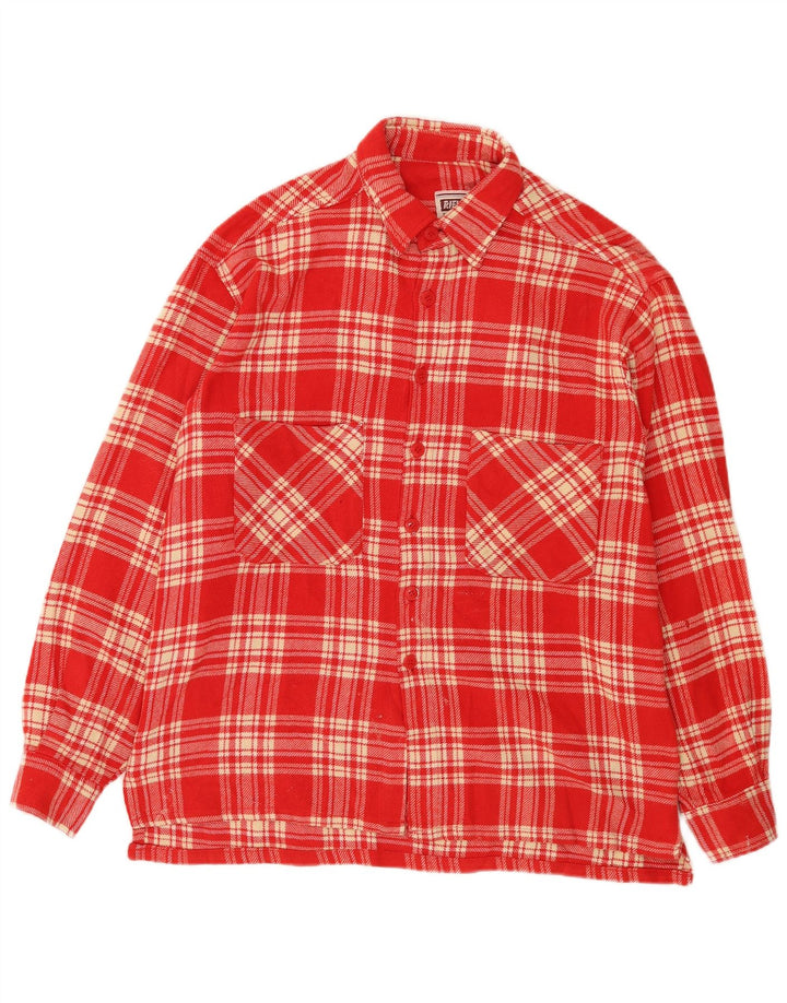 Rifle Herren-Overshirt-Hemd, mittelrot, kariert, Acryl