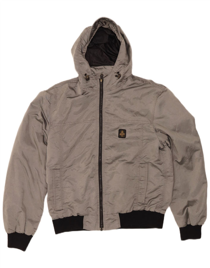 REFRIGIWEAR Herren-Bomberjacke mit Kapuze, UK 40, Größe L, grau, Polyester