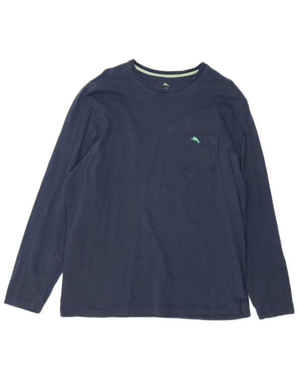 Tommy Bahama Herren-Top, langärmelig, groß, marineblau, Baumwolle