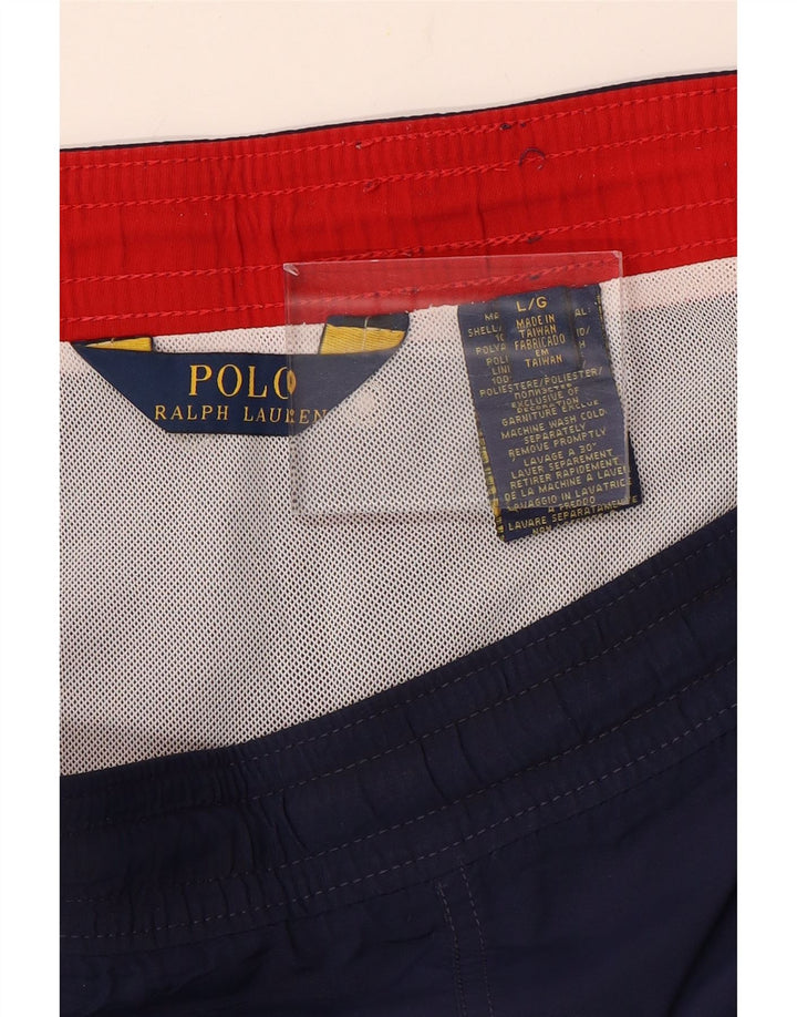 POLO RALPH LAUREN Herren-Badeshorts, groß, marineblaues Nylon