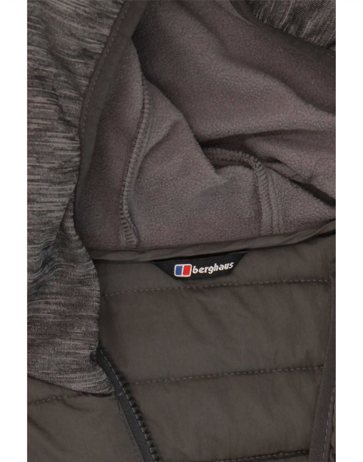 Berghaus Wattierte Jacke mit Kapuze für Jungen, 14–15 Jahre, graues Colourblock-Polyester