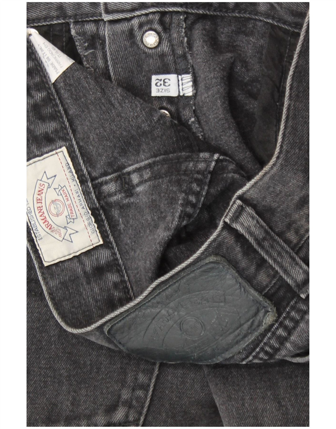 Armani Herren Straight Jeans W32 L31 Graue Baumwolle