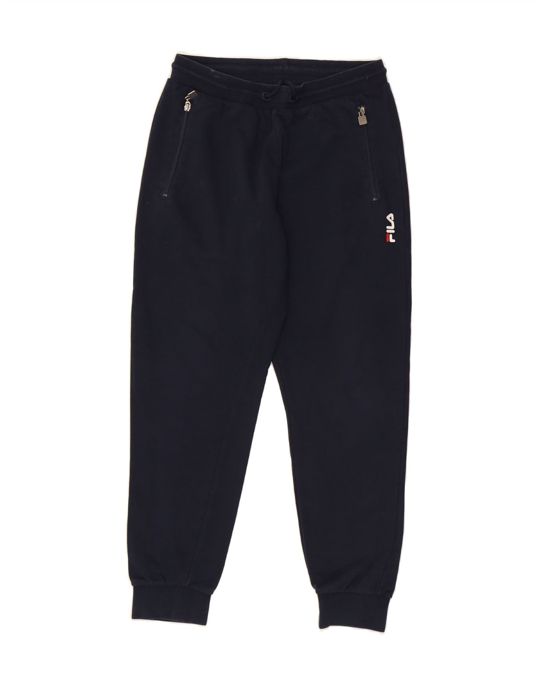 FILA Mens Tracksuit Trousers Joggers Small Navy Blue Cotton Vintage Fila and Second-Hand Fila from Messina Hembry 