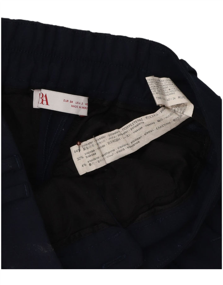 Zara Damen Pegged Chino Hose EU 34 2XS W28 L26 Marineblau Polyester