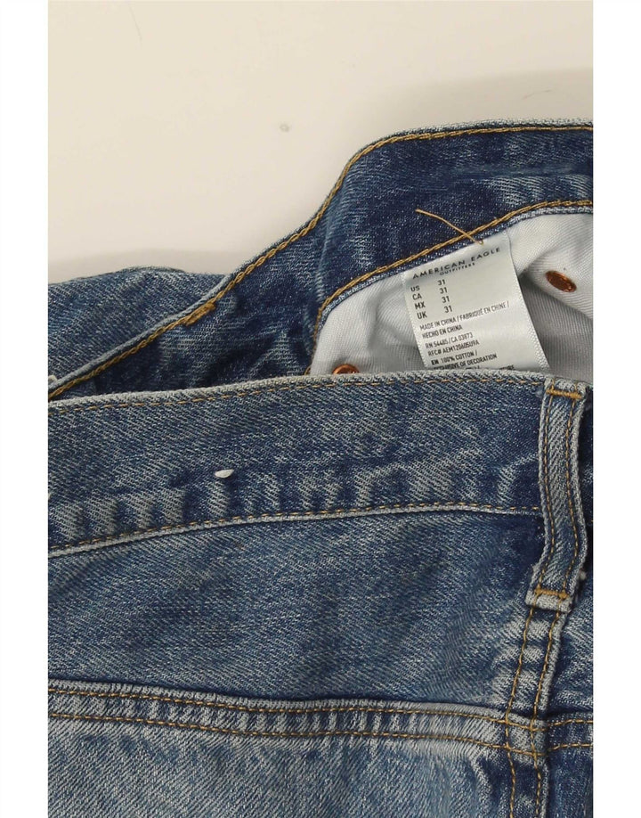 American Eagle Herren-Jeansshorts im Used-Look, W31, mittelblaue Baumwolle