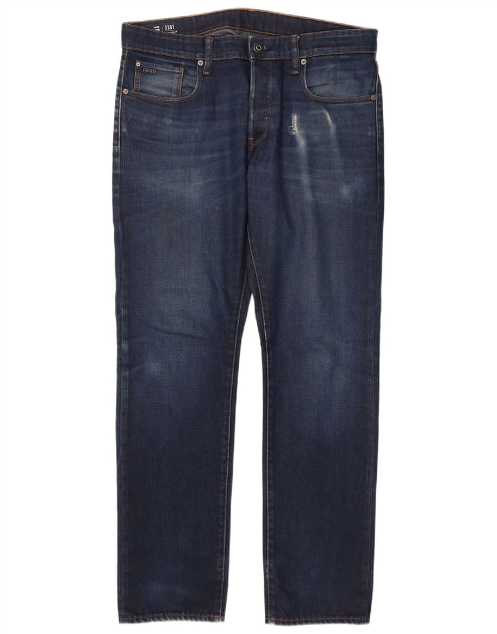 G-Star Herren Slim Jeans W38 L34 Marineblaue Baumwolle