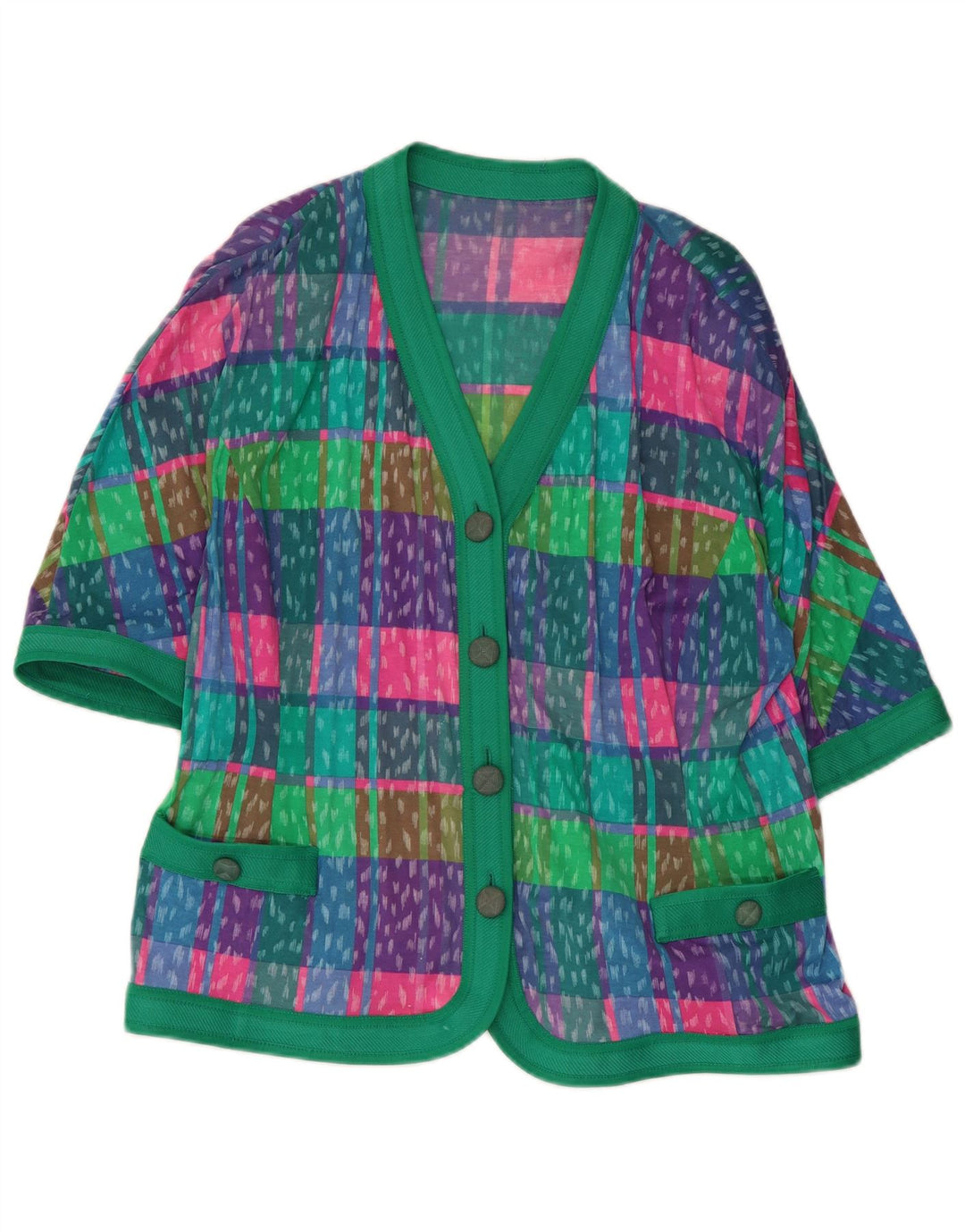 Liola Damen-Blazer mit 4 Knöpfen, Gr. 16, groß, mehrfarbig kariert