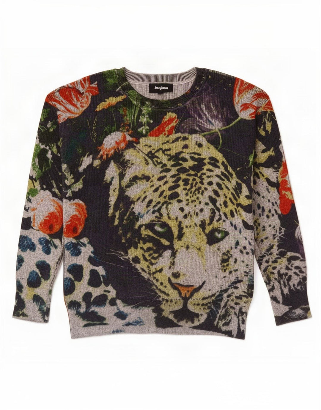 Desigual Damen-Pullover mit Rundhalsausschnitt, Gr. 14, mittelmehrfarbig