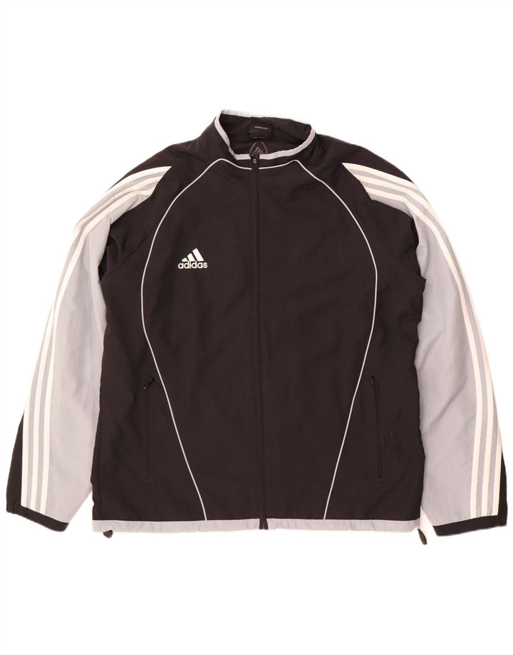 Adidas Herren Trainingsanzug Top Jacke UK 46/48 XL Schwarz Colourblock Polyester