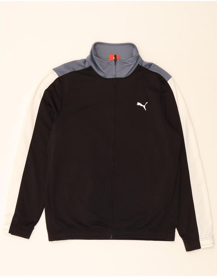 PUMA Mens Tracksuit Top Jacket Small Black Colourblock Polyester Vintage Puma and Second-Hand Puma from Messina Hembry 