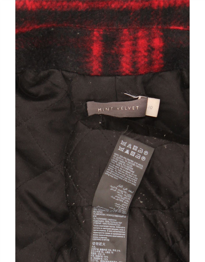 MINT VELVET Womens Oversized Overcoat UK 10 Small  Red Check Polyester Vintage MINT VELVET and Second-Hand MINT VELVET from Messina Hembry 