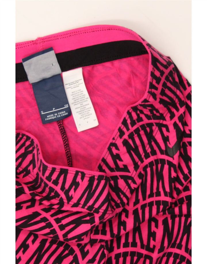 NIKE Womens Graphic Capri Leggings UK 8 Small Pink Cotton Vintage Nike and Second-Hand Nike from Messina Hembry 