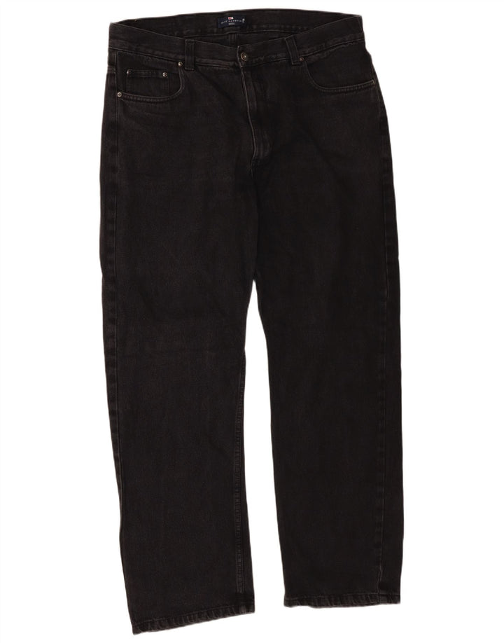 Marks & Spencer Herren Blue Harbor Straight Jeans W38 L31 Schwarze Baumwolle