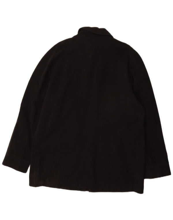 Jaeger Herrenmantel UK 42 XL Schwarz Baumwolle