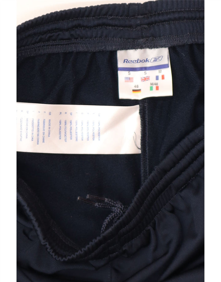 Reebok Herren-Trainingshose, Größe S, Marineblau, Farbblock-Polyester