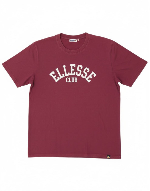 Ellesse Herren-T-Shirt mit Grafik, Größe L, Kastanienbraun, Baumwolle