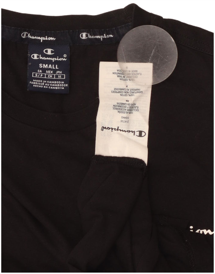 CHAMPION Herren-Top, langärmelig, Größe S, Schwarz, Baumwolle