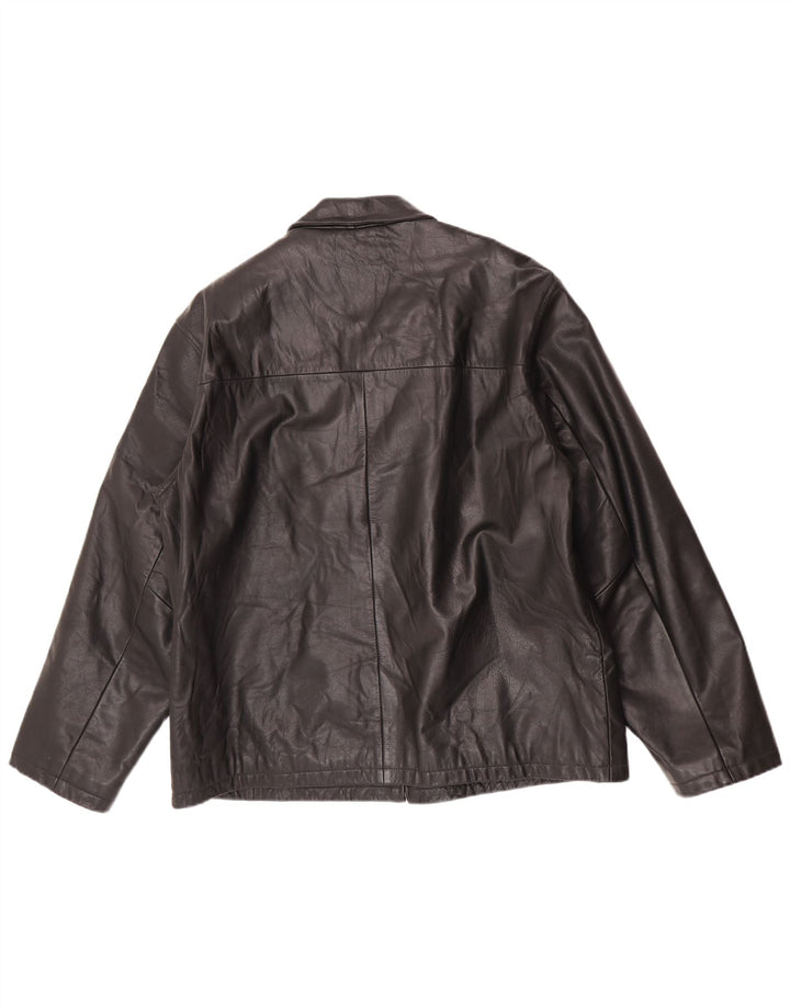 I NAVIGLI Herren Lederjacke IT 56 3XL Schwarz