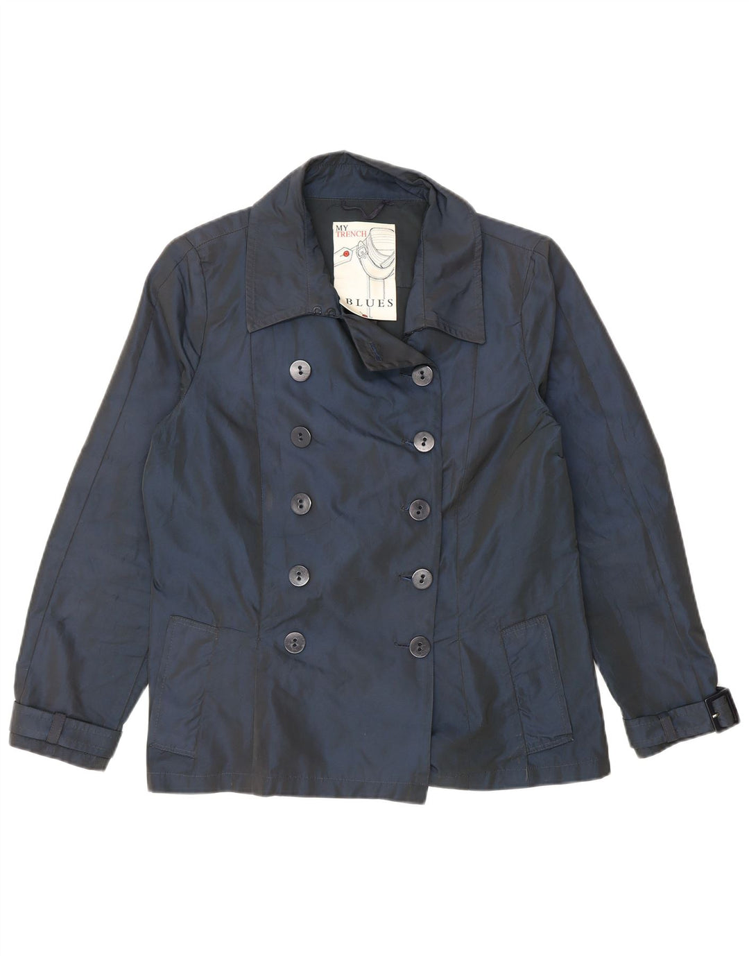 i Blues Kurzer zweireihiger Cabanmantel für Damen UK 12 Medium Marineblau