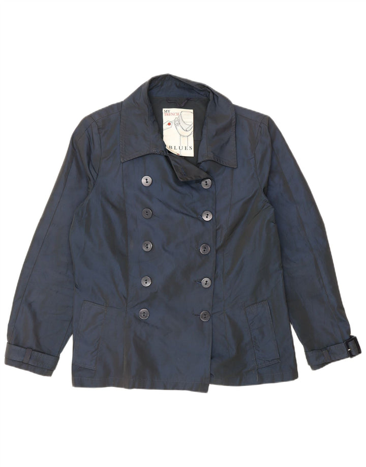 i Blues Kurzer zweireihiger Cabanmantel für Damen UK 12 Medium Marineblau