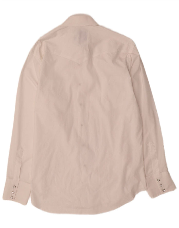 Wrangler Herren-Hemd, groß, Größe 16, groß, weißes Polyester