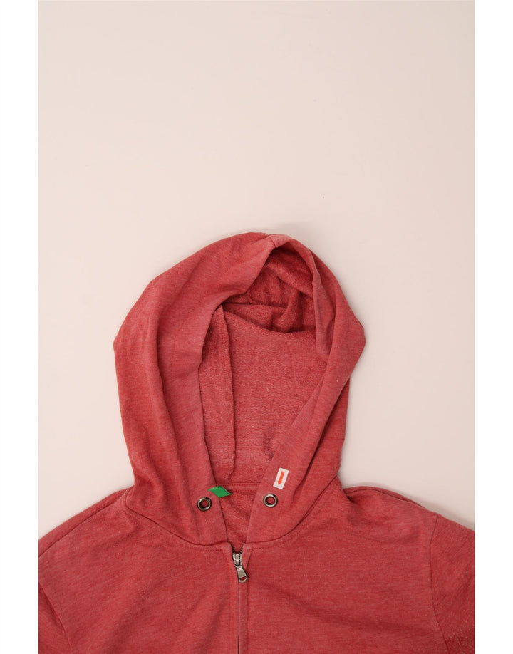 BENETTON Womens Zip Hoodie Sweater UK 12 Medium Maroon Polyester Vintage Benetton and Second-Hand Benetton from Messina Hembry 