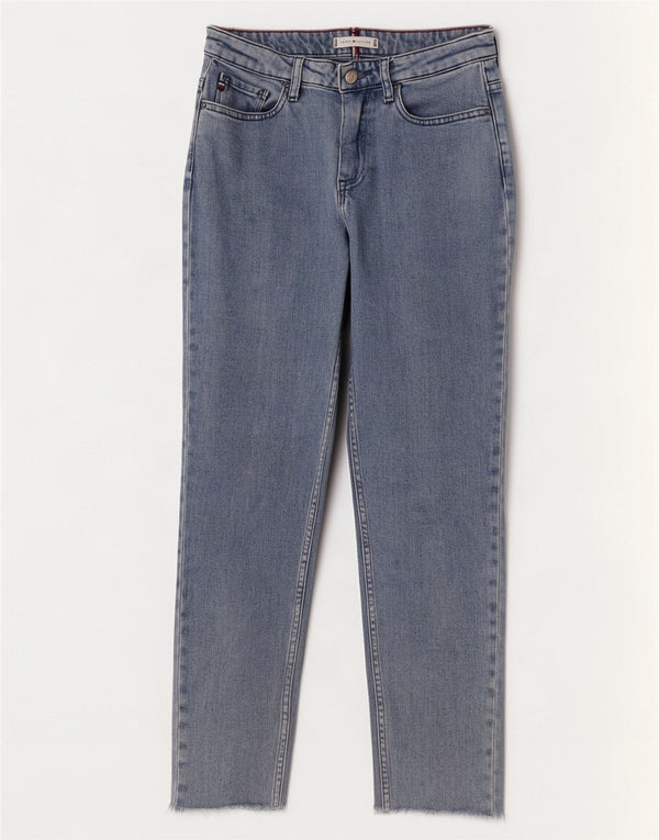 Tommy Hilfiger Damen Gramercy Crop Tapered Jeans W27 L25 Blaue Baumwolle