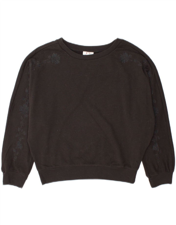 LEVI'S Womens Oversized Sweatshirt Jumper UK 10 Small Black Cotton Vintage Levi's and Second-Hand Levi's from Messina Hembry 