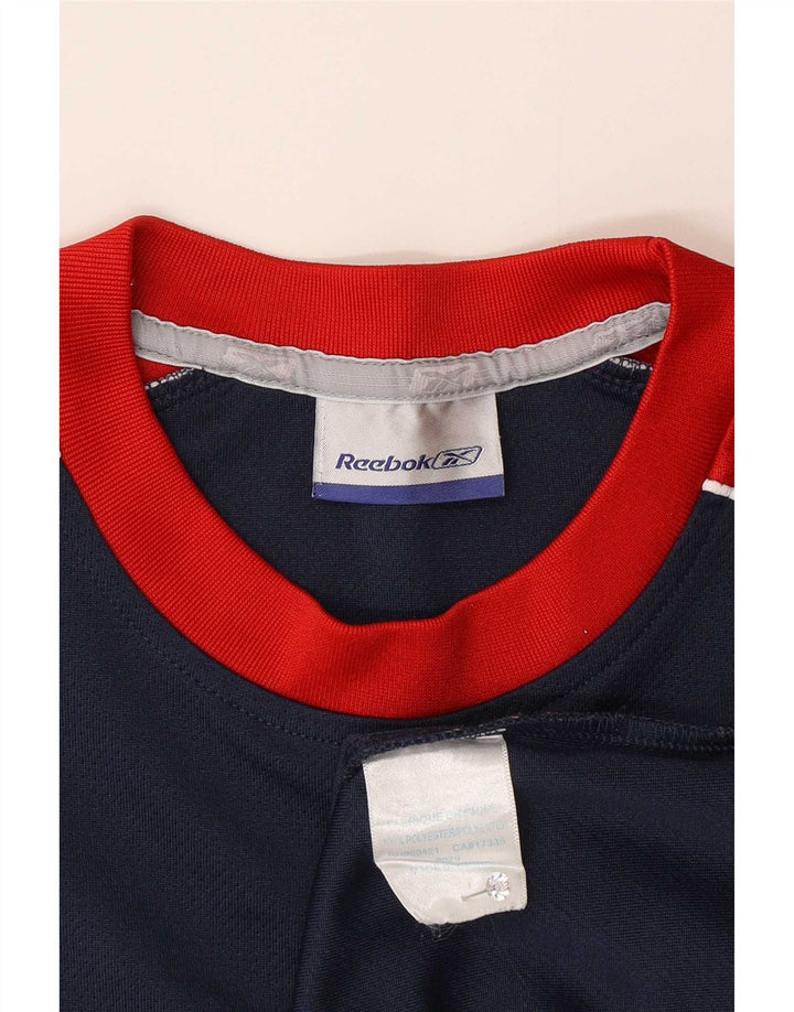 Reebok Herren T-Shirt Top Small Marineblau Colourblock Polyester