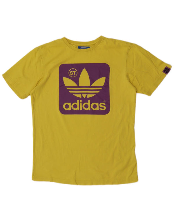 Adidas Herren Grafik T-Shirt Top mittelgelbe Baumwolle