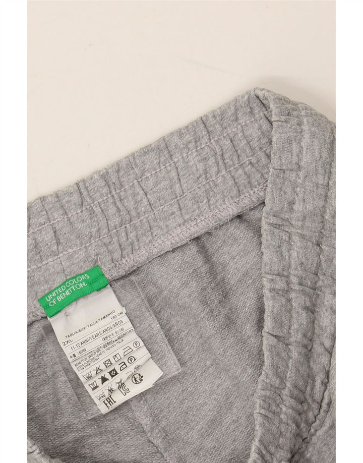 BENETTON Sportshorts für Jungen, 11–12 Jahre, 2XL, graue Colourblock-Baumwolle