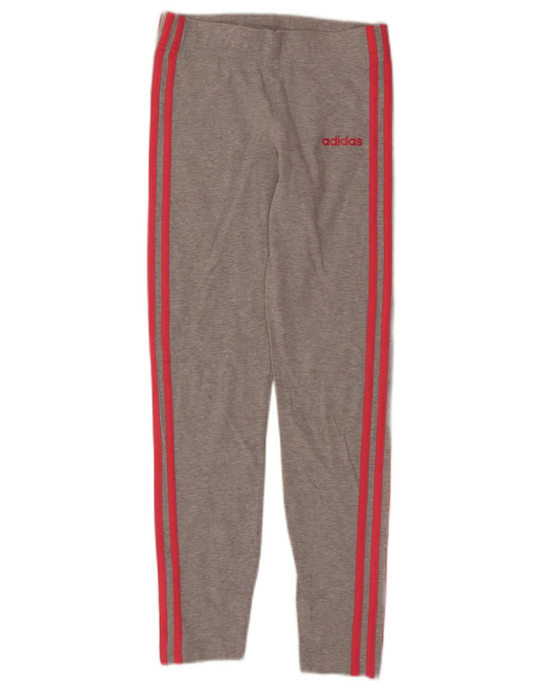 Adidas Mädchen-Leggings, 12–13 Jahre, graue Baumwolle