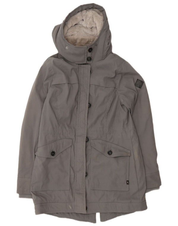 Hollister Damen-Sherpa-Parka mit Kapuze, UK 14, Mittelgrau, Polyester