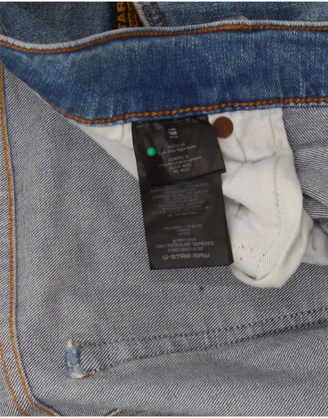 G-Star Herren 3301 Slim Jeans W40 L32 Blau