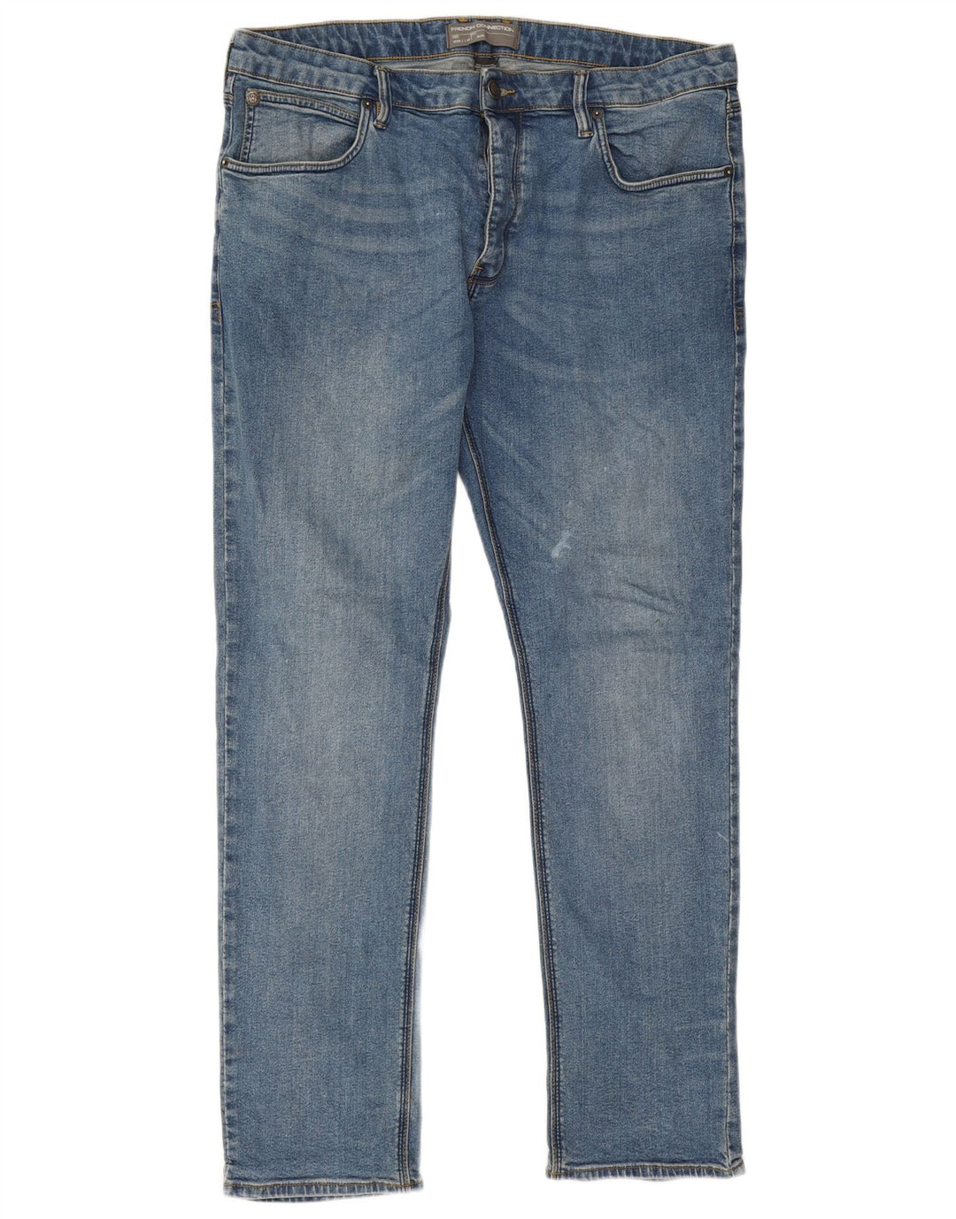 French Connection Herren Slim Jeans W38 L34 Blaue Baumwolle