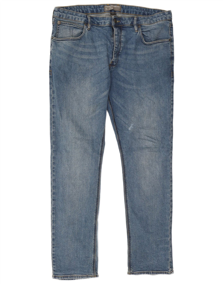 French Connection Herren Slim Jeans W38 L34 Blaue Baumwolle
