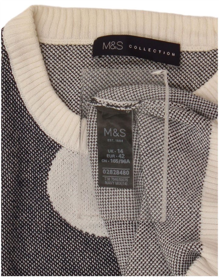 Marks & Spencer Damen-Pullover mit Rundhalsausschnitt, Gr. 14, mittleres Marineblau