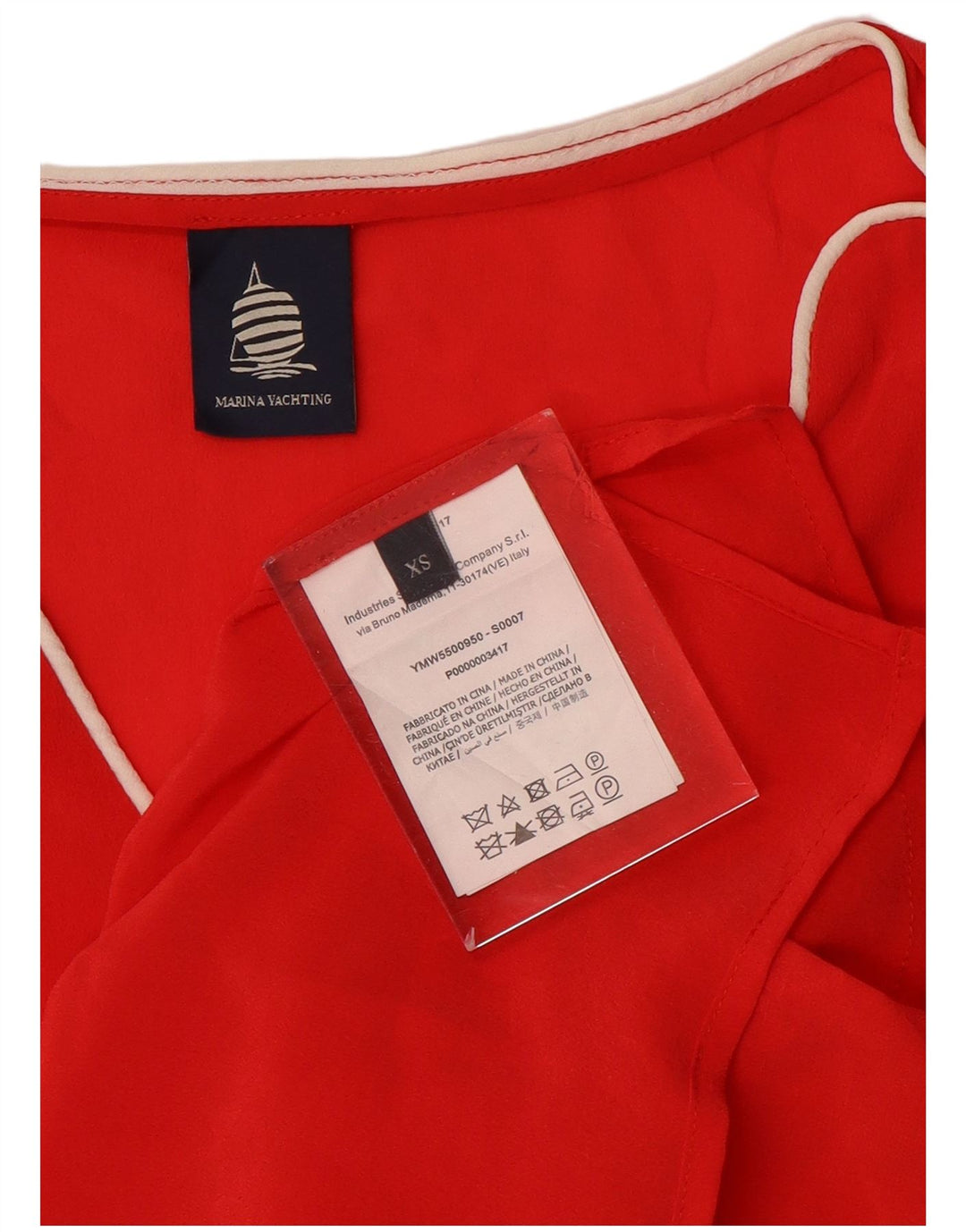 Marina Yachting Damen-Blusenoberteil in Übergröße, UK 6, XS, rote Seide