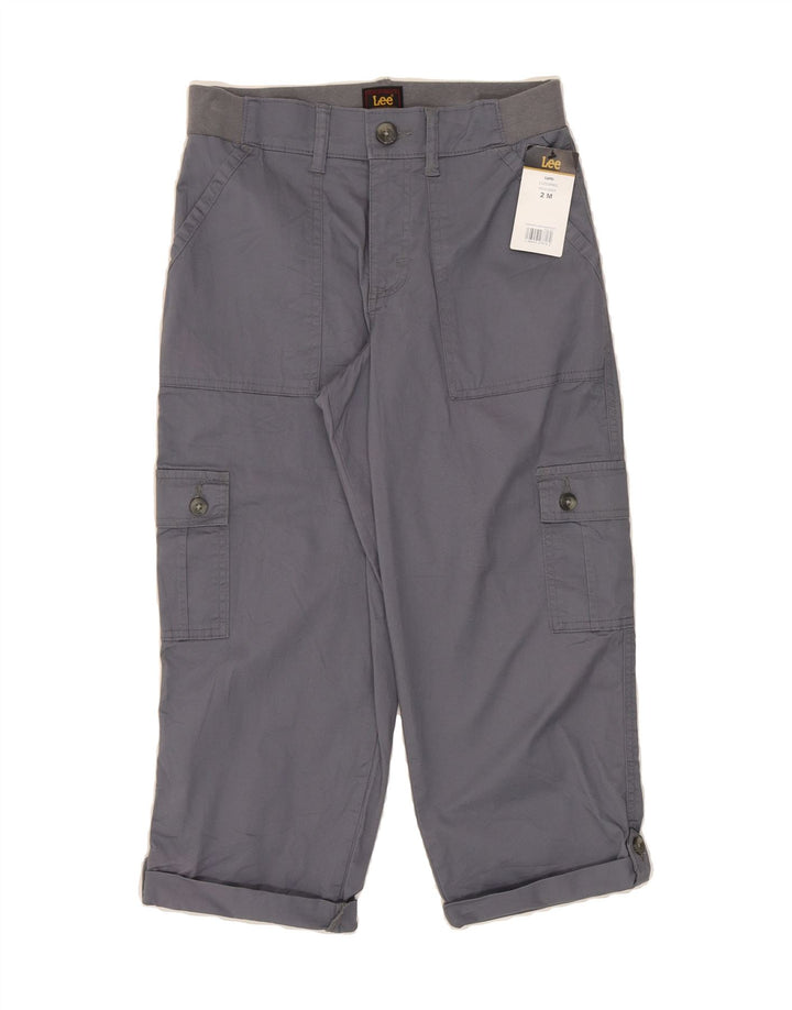 LEE Womens Cargo Capri Trousers US 2 XS W26  Grey Cotton Vintage Lee and Second-Hand Lee from Messina Hembry 