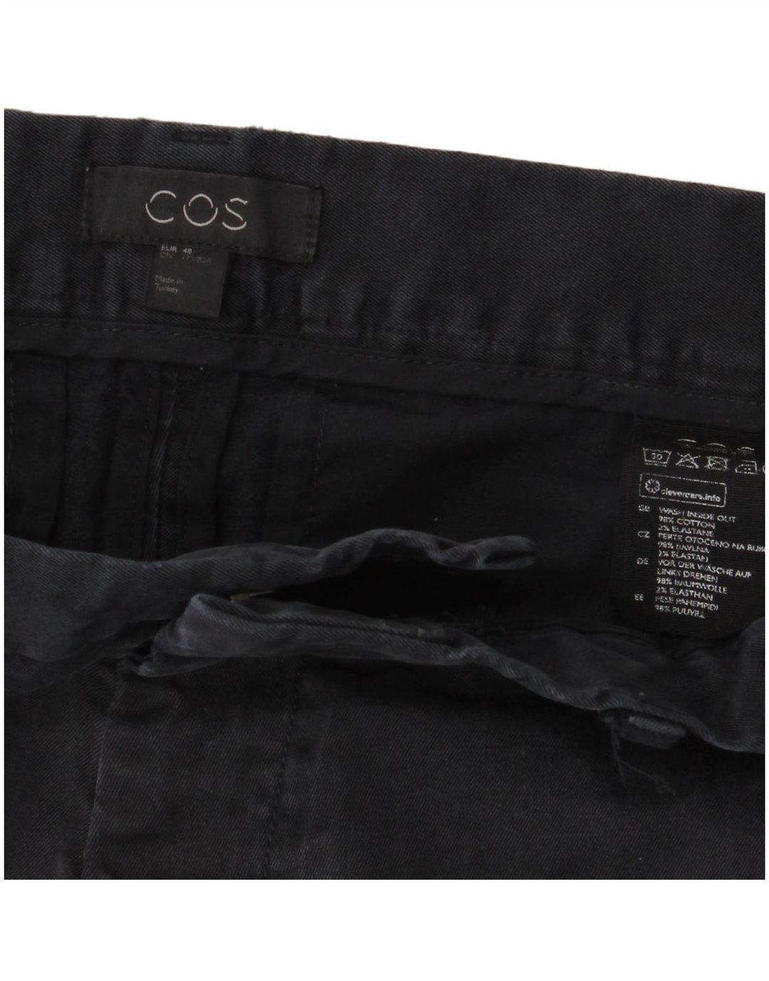 COS Slim Chino-Hose für Herren, EU 48, Größe M, W30, L31, Marineblau, Baumwolle