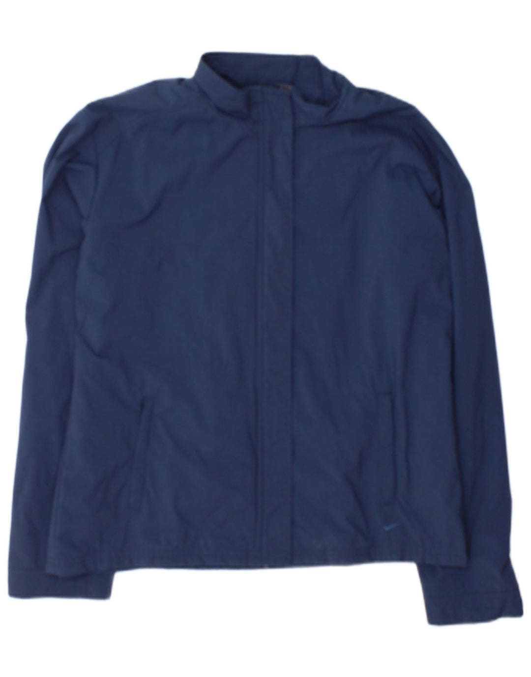 Nike Damen-Trainingsanzug-Top-Jacke UK 14/16 Large Marineblaues Nylon