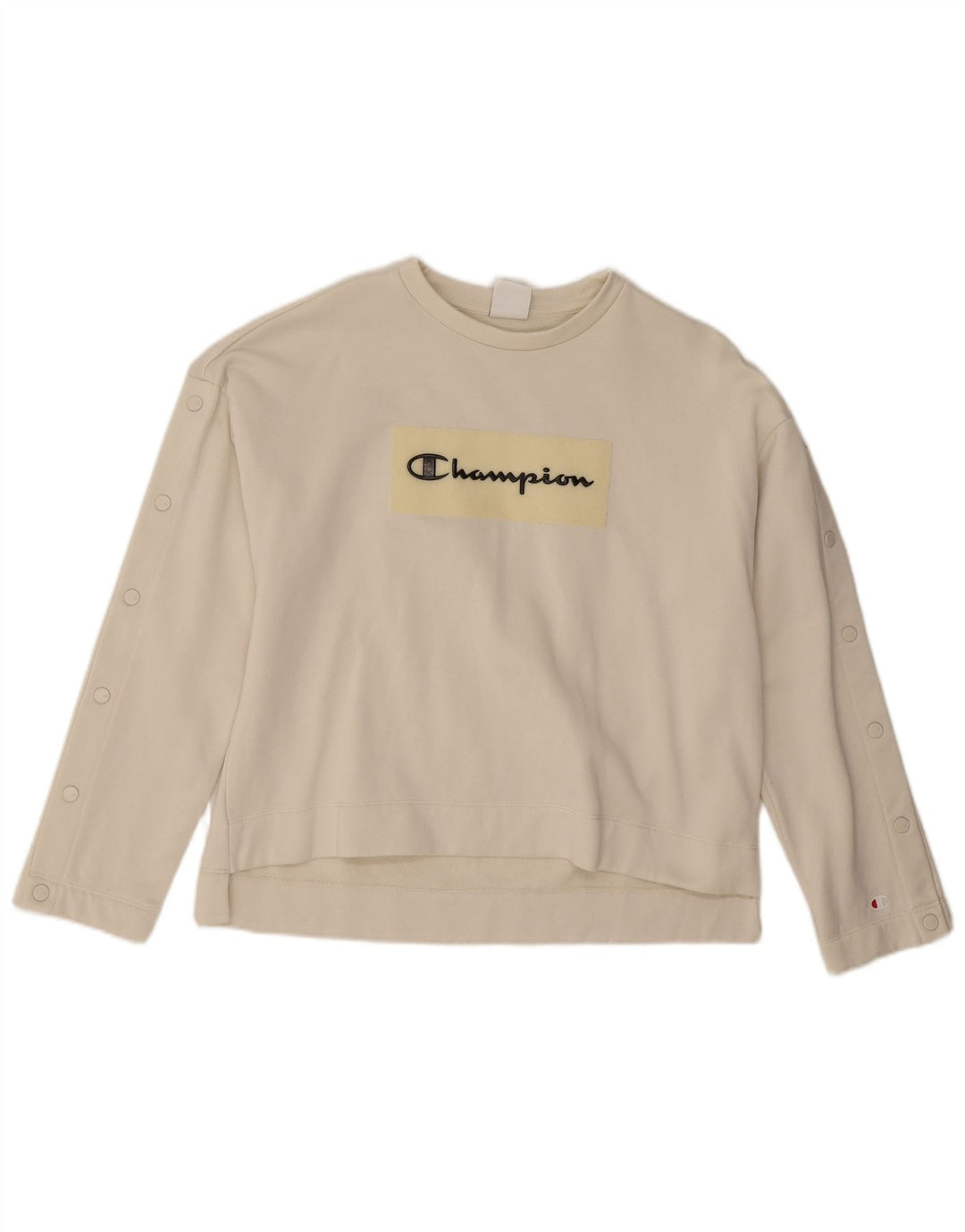 Champion Womens Graphic Oversized Sweatshirt Pullover UK 10 Small Weiß