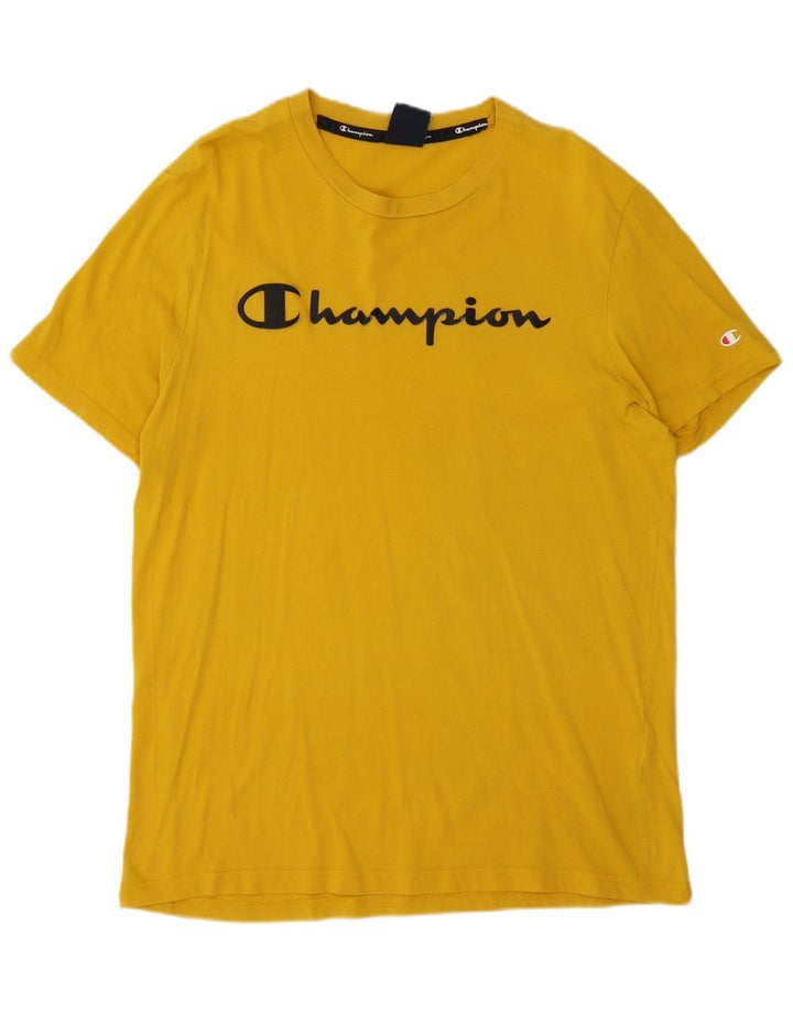 Champion Herren Grafik-T-Shirt-Oberteil Mittelgelb