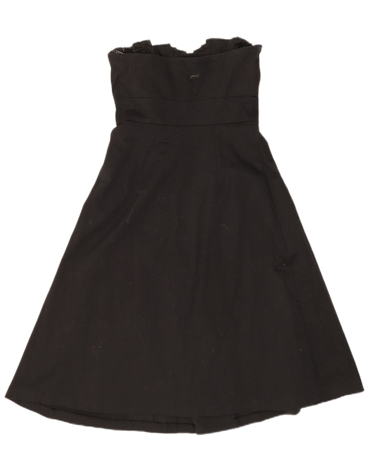 Coast Trägerloses Damenkleid UK 12 Mittelschwarze Baumwolle