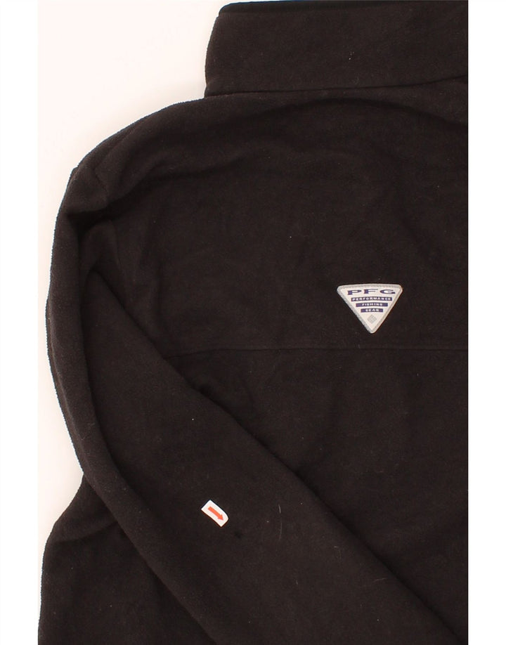 COLUMBIA Mens Zip Neck Fleece Jumper Small Black Polyester Vintage Columbia and Second-Hand Columbia from Messina Hembry 