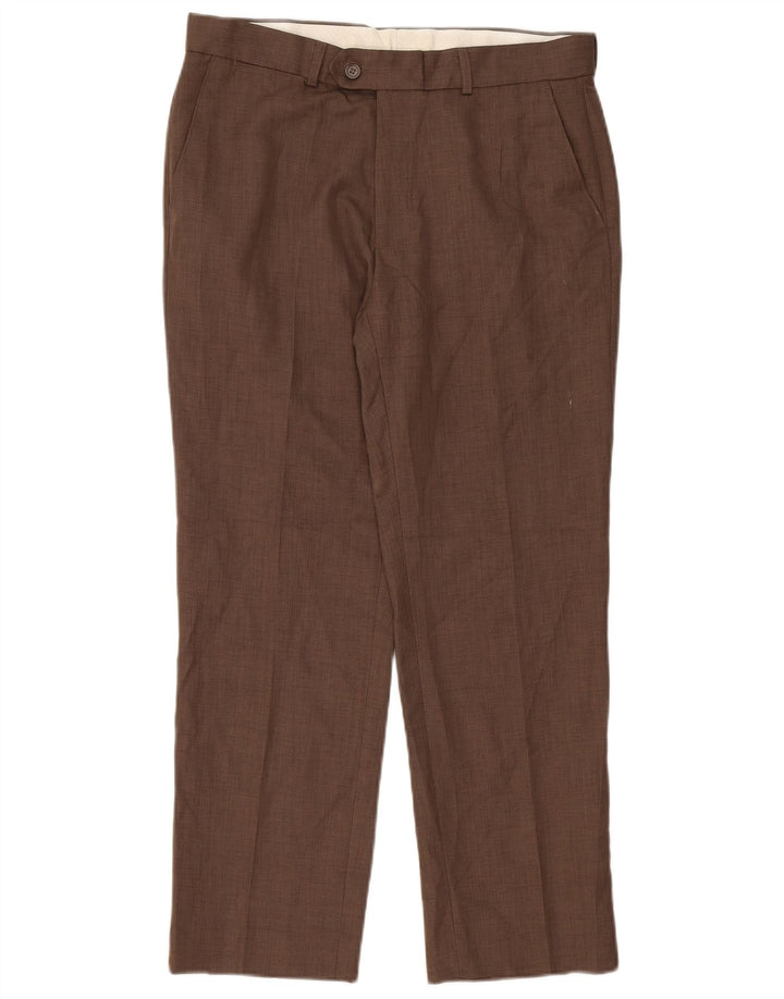 James Pringle Gerade Herren-Anzughose W34 L29 Braunes Polyester