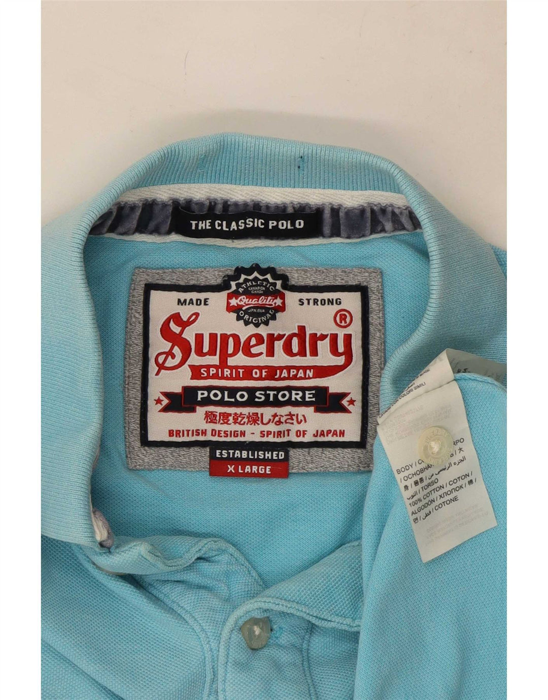 Superdry Herren-Poloshirt mit Grafik, XL, Blau, Baumwolle