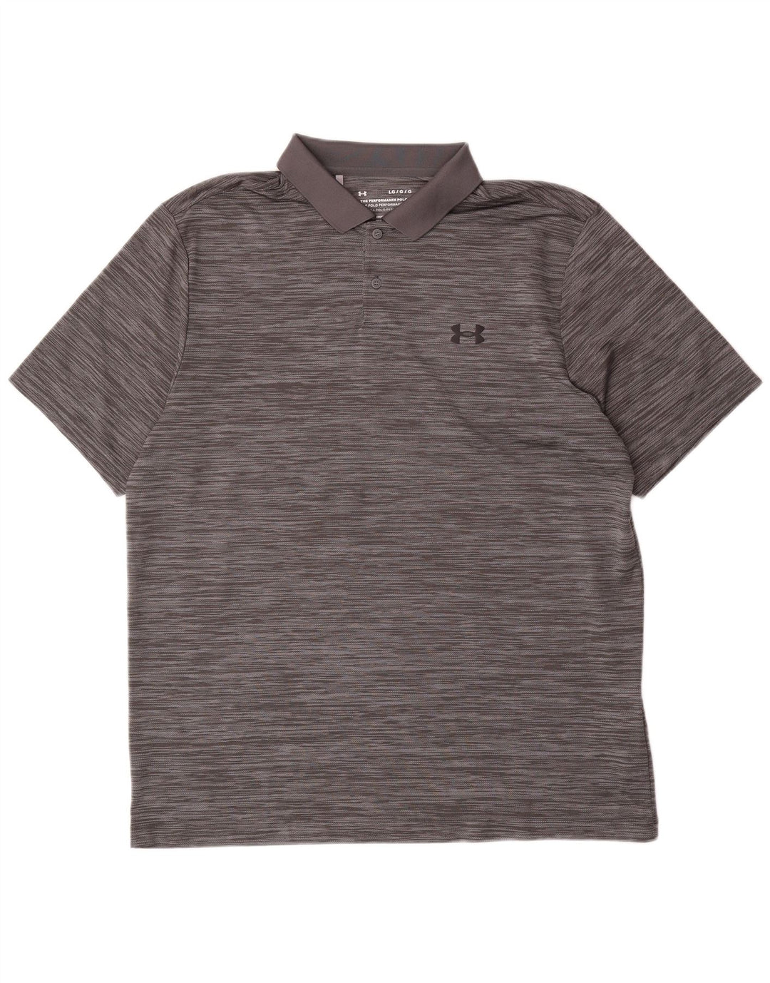 Under Armour Herren-Poloshirt, großes graues Nadelstreifen-Polyester