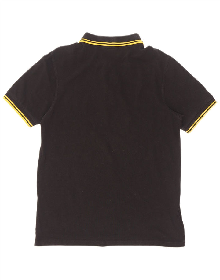 Fred Perry Herren-Poloshirt, mittelschwarz, gestreift, Baumwolle