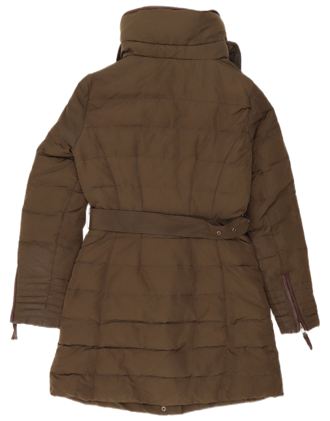 Zara Damen Wattierter Mantel UK 10 Small Khaki Acryl
